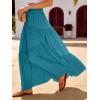 image:imageANRABESS Womens Boho Elastic High Waist Pleated ALine Flowy Swing Asymmetric Tiered Maxi Long Skirt Dress with PocketsLake