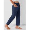 image:imageANRABESS Womens Capri Pants 2026 Summer Casual Elastic High Waisted Lounge Cropped Tapered Ankle Beach Trousers Work Outfits Navy Blue Small