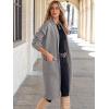 image:imageANRABESS Womens Cardigan Long Sweater Oversized Open Front Knit Coatigan Duster Coat 2025 Trendy Fall Outfits OuterwearGray