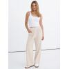 image:imageANRABESS Womens Casual Pants 2026 Summer Loose Fit Lounge Pants with Pockets High Waisted Elastic Waist Straight Leg TrousersBeige