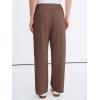 image:imageANRABESS Womens Casual Pants 2026 Summer Loose Fit Lounge Pants with Pockets High Waisted Elastic Waist Straight Leg TrousersBrown