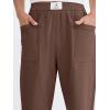 image:imageANRABESS Womens Casual Pants 2026 Summer Loose Fit Lounge Pants with Pockets High Waisted Elastic Waist Straight Leg TrousersBrown