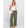 image:imageANRABESS Womens Casual Pants Summer High Waist Drawstring Loose Fit 2026 Beach Lightweight Comfy Lounge Trousers with PocketsArmy Green