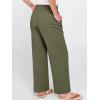 image:imageANRABESS Womens Casual Pants Summer High Waist Drawstring Loose Fit 2026 Beach Lightweight Comfy Lounge Trousers with PocketsArmy Green