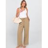 image:imageANRABESS Womens Casual Pants Summer High Waist Drawstring Loose Fit 2026 Beach Lightweight Comfy Lounge Trousers with PocketsBeige