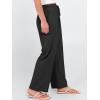 image:imageANRABESS Womens Casual Pants Summer High Waist Drawstring Loose Fit 2026 Beach Lightweight Comfy Lounge Trousers with PocketsBlack
