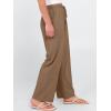 image:imageANRABESS Womens Casual Pants Summer High Waist Drawstring Loose Fit 2026 Beach Lightweight Comfy Lounge Trousers with PocketsKhaki