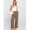 image:imageANRABESS Womens Casual Pants Summer High Waist Drawstring Loose Fit 2026 Beach Lightweight Comfy Lounge Trousers with PocketsKhaki