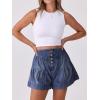 image:imageANRABESS Womens Denim Shorts Summer Baggy High Waisted Flowy Wide Leg Buttons Pleated Casual Jean Shorts 2026 Fashion SkortsBlue