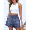 image:imageANRABESS Womens Denim Shorts Summer Baggy High Waisted Flowy Wide Leg Buttons Pleated Casual Jean Shorts 2026 Fashion SkortsBlue