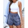 image:imageANRABESS Womens Denim Shorts Summer Baggy High Waisted Flowy Wide Leg Buttons Pleated Casual Jean Shorts 2026 Fashion SkortsBlue