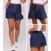 image:imageANRABESS Womens Denim Shorts Summer Baggy High Waisted Flowy Wide Leg Buttons Pleated Casual Jean Shorts 2026 Fashion SkortsNavy Blue