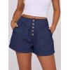 image:imageANRABESS Womens Denim Shorts Summer Baggy High Waisted Flowy Wide Leg Buttons Pleated Casual Jean Shorts 2026 Fashion SkortsNavy Blue