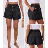 image:imageANRABESS Womens Denim Shorts Summer Baggy High Waisted Flowy Wide Leg Buttons Pleated Casual Jean Shorts 2026 Fashion SkortsWashed Black
