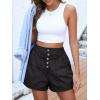 image:imageANRABESS Womens Denim Shorts Summer Baggy High Waisted Flowy Wide Leg Buttons Pleated Casual Jean Shorts 2026 Fashion SkortsWashed Black