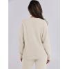 image:imageANRABESS Womens Fuzzy Fleece Pajama Sets 2 Piece Outfits Long Sleeve Top Wide Leg Pants Lounge Matching Set 2025 Fall WinterBeige