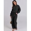 image:imageANRABESS Womens Fuzzy Fleece Pajama Sets 2 Piece Outfits Long Sleeve Top Wide Leg Pants Lounge Matching Set 2025 Fall WinterBlack