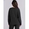 image:imageANRABESS Womens Fuzzy Fleece Pajama Sets 2 Piece Outfits Long Sleeve Top Wide Leg Pants Lounge Matching Set 2025 Fall WinterBlack