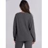 image:imageANRABESS Womens Fuzzy Fleece Pajama Sets 2 Piece Outfits Long Sleeve Top Wide Leg Pants Lounge Matching Set 2025 Fall WinterDeep Gray