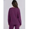 image:imageANRABESS Womens Fuzzy Fleece Pajama Sets 2 Piece Outfits Long Sleeve Top Wide Leg Pants Lounge Matching Set 2025 Fall WinterDeep Viole