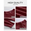 image:imageANRABESS Womens Fuzzy Fleece Pajama Sets 2 Piece Outfits Long Sleeve Top Wide Leg Pants Lounge Matching Set 2025 Fall WinterWine Red