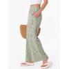 image:imageANRABESS Womens Gingham Pants Checkered Plaid Striped Boxer Wide Leg Palazzo Pants Lounge PJ Bottoms Trousers with PocketsArmy Green White Plaid