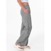image:imageANRABESS Womens Gingham Pants Checkered Plaid Striped Boxer Wide Leg Palazzo Pants Lounge PJ Bottoms Trousers with PocketsBlack White Stripe