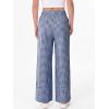 image:imageANRABESS Womens Gingham Pants Checkered Plaid Striped Boxer Wide Leg Palazzo Pants Lounge PJ Bottoms Trousers with PocketsBlue White Plaid