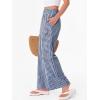 image:imageANRABESS Womens Gingham Pants Checkered Plaid Striped Boxer Wide Leg Palazzo Pants Lounge PJ Bottoms Trousers with PocketsBlue White Plaid