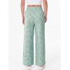 image:imageANRABESS Womens Gingham Pants Checkered Plaid Striped Boxer Wide Leg Palazzo Pants Lounge PJ Bottoms Trousers with PocketsGreen White Plaid