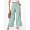 image:imageANRABESS Womens Gingham Pants Checkered Plaid Striped Boxer Wide Leg Palazzo Pants Lounge PJ Bottoms Trousers with PocketsGreen White Plaid