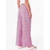 image:imageANRABESS Womens Gingham Pants Checkered Plaid Striped Boxer Wide Leg Palazzo Pants Lounge PJ Bottoms Trousers with PocketsHot Pink White Plaid