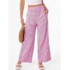 image:imageANRABESS Womens Gingham Pants Checkered Plaid Striped Boxer Wide Leg Palazzo Pants Lounge PJ Bottoms Trousers with PocketsHot Pink White Plaid