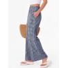 image:imageANRABESS Womens Gingham Pants Checkered Plaid Striped Boxer Wide Leg Palazzo Pants Lounge PJ Bottoms Trousers with PocketsNavy Blue White Plaid