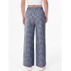 image:imageANRABESS Womens Gingham Pants Checkered Plaid Striped Boxer Wide Leg Palazzo Pants Lounge PJ Bottoms Trousers with PocketsNavy Blue White Plaid