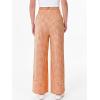 image:imageANRABESS Womens Gingham Pants Checkered Plaid Striped Boxer Wide Leg Palazzo Pants Lounge PJ Bottoms Trousers with PocketsOrange White Plaid