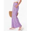 image:imageANRABESS Womens Gingham Pants Checkered Plaid Striped Boxer Wide Leg Palazzo Pants Lounge PJ Bottoms Trousers with PocketsPurple White Plaid