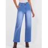 image:imageANRABESS Womens Jeans High Waist Straight Leg Stretchy Ankle Length Denim Pants with PocketsClassic Blue