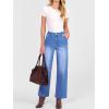 image:imageANRABESS Womens Jeans High Waist Straight Leg Stretchy Ankle Length Denim Pants with PocketsClassic Blue