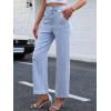 image:imageANRABESS Womens Jeans High Waist Straight Leg Stretchy Ankle Length Denim Pants with PocketsLight Gray Blue