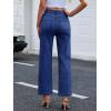 image:imageANRABESS Womens Jeans High Waist Straight Leg Stretchy Ankle Length Denim Pants with PocketsWashed Navy Blue