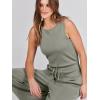 image:imageANRABESS Womens Jumpsuits 2026 Spring Fall Thick Casual Romper Sleeveless Wide Leg Pants One Piece Outfits Vacation ClothesArmy Green
