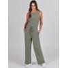 image:imageANRABESS Womens Jumpsuits 2026 Spring Fall Thick Casual Romper Sleeveless Wide Leg Pants One Piece Outfits Vacation ClothesArmy Green