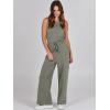 image:imageANRABESS Womens Jumpsuits 2026 Spring Fall Thick Casual Romper Sleeveless Wide Leg Pants One Piece Outfits Vacation ClothesArmy Green