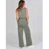 image:imageANRABESS Womens Jumpsuits 2026 Spring Fall Thick Casual Romper Sleeveless Wide Leg Pants One Piece Outfits Vacation ClothesArmy Green