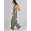 image:imageANRABESS Womens Jumpsuits 2026 Spring Fall Thick Casual Romper Sleeveless Wide Leg Pants One Piece Outfits Vacation ClothesArmy Green