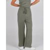 image:imageANRABESS Womens Jumpsuits 2026 Spring Fall Thick Casual Romper Sleeveless Wide Leg Pants One Piece Outfits Vacation ClothesArmy Green