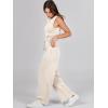 image:imageANRABESS Womens Jumpsuits 2026 Spring Fall Thick Casual Romper Sleeveless Wide Leg Pants One Piece Outfits Vacation ClothesBeige