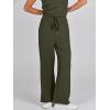 image:imageANRABESS Womens Jumpsuits 2026 Spring Fall Thick Casual Romper Sleeveless Wide Leg Pants One Piece Outfits Vacation ClothesDark Green