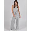 image:imageANRABESS Womens Jumpsuits 2026 Spring Fall Thick Casual Romper Sleeveless Wide Leg Pants One Piece Outfits Vacation ClothesGray
